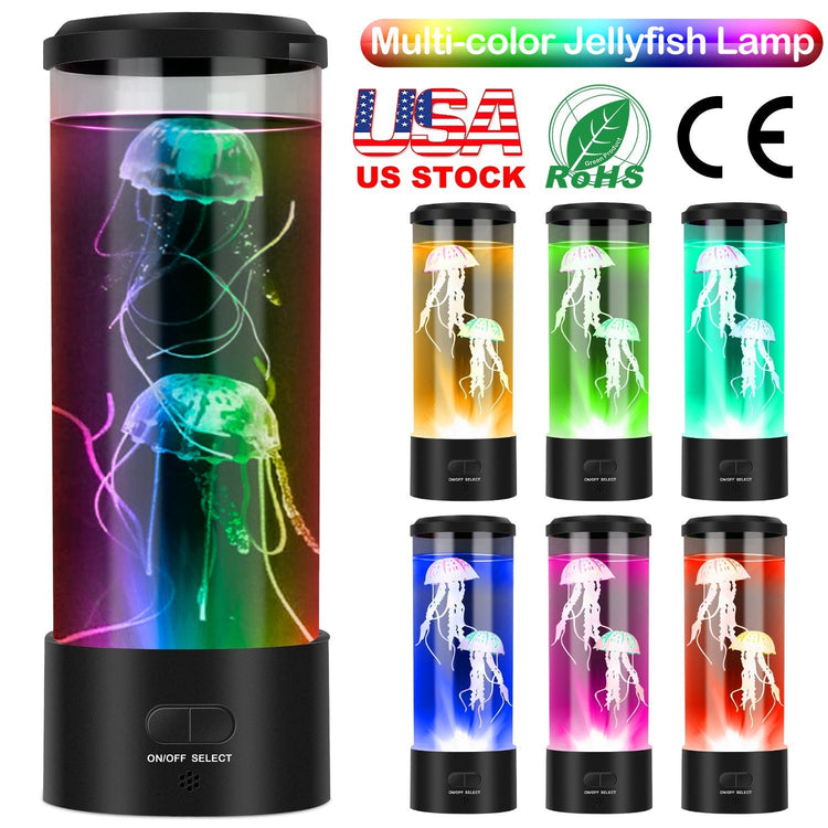 Jellyfish Lava Lamp Multi-color Changing Mood Night Light USB Electric Desk Tank Decoration Lamp Home Office