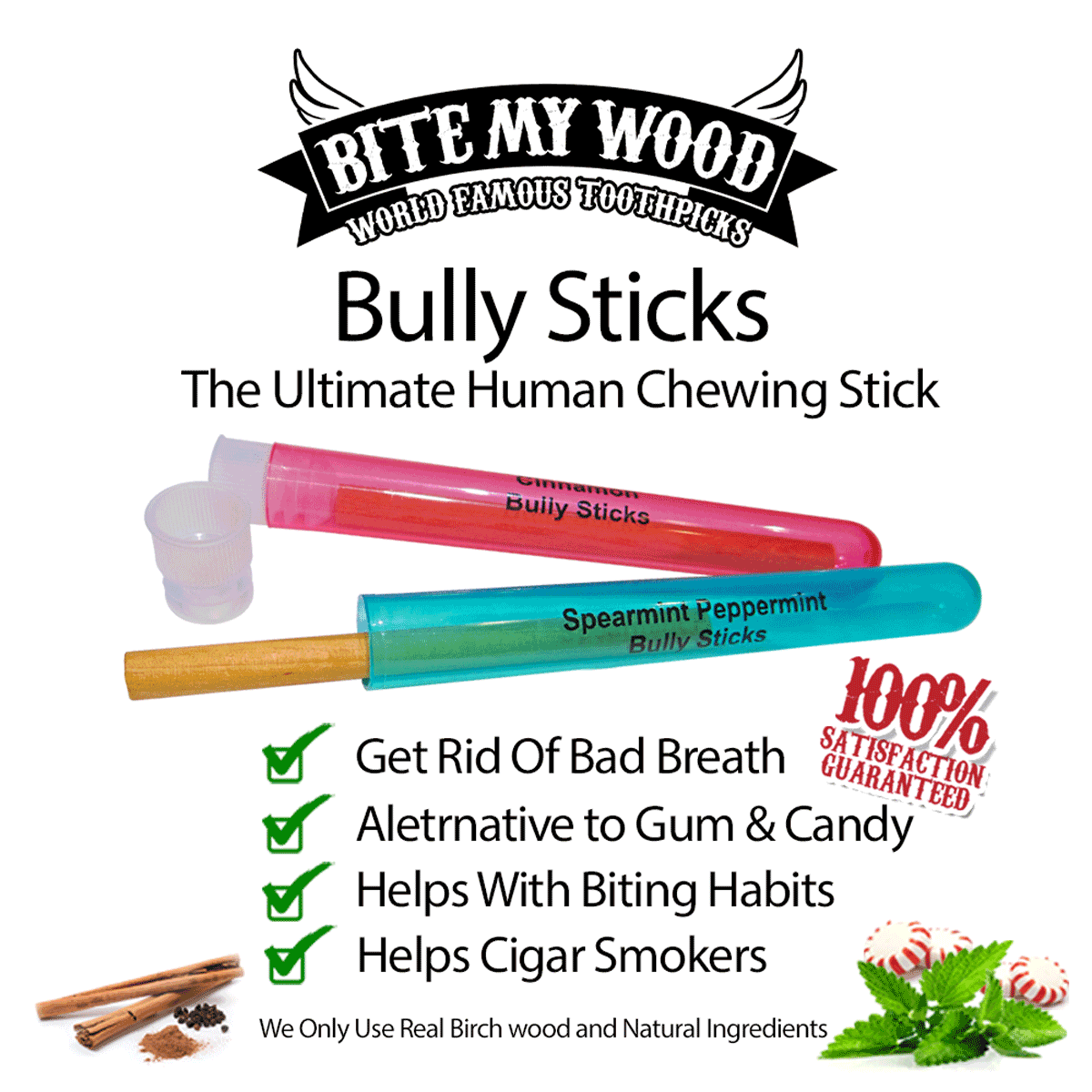 BiteMyWood Birchwood Chew Sticks – 4 in