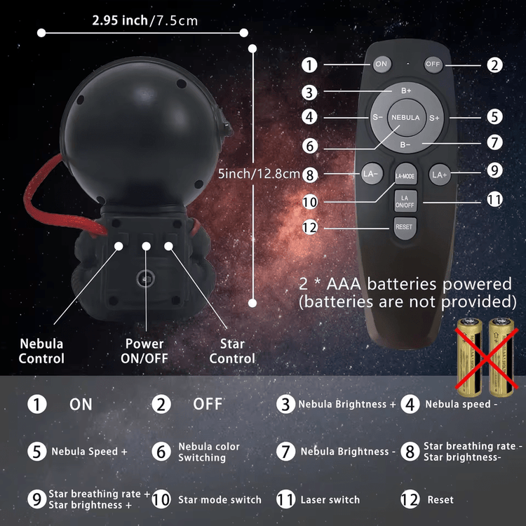 Astronaut Galaxy Star Projector